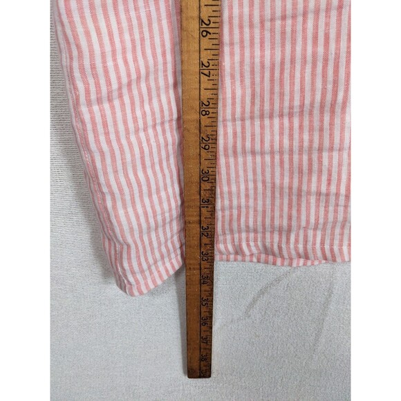 Tommy Bahama Dress Linen Mini Cabana Pink Striped Fringe Shift Women's Size Med - Picture 9 of 10